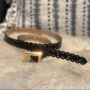 Glossy black belt